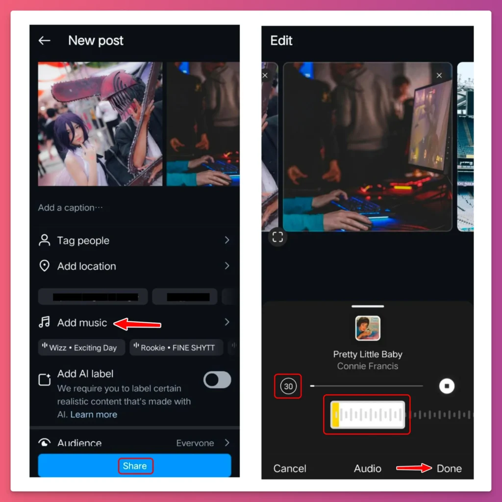 This is how to add a song to Instagram post with multiple photos