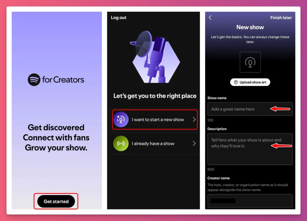 This is the first steps on how to make a podcast on Spotify using the mobile app