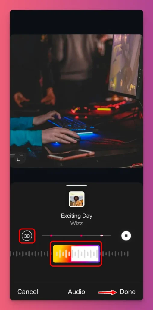 Use the slider to choose your favorite part of the song