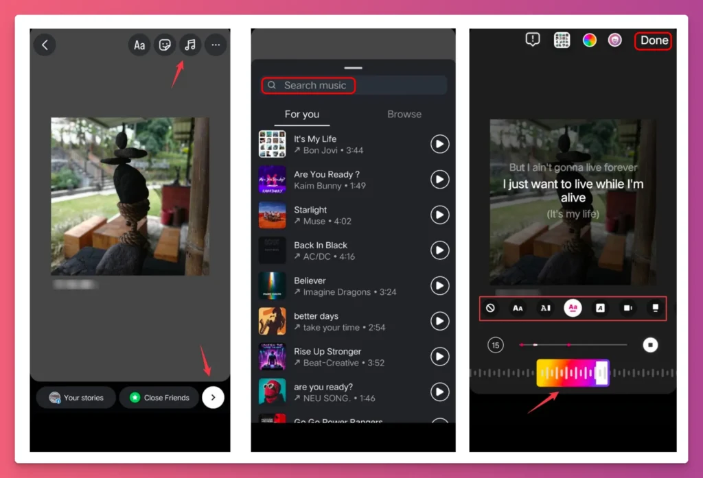 You can choose the way the song is presented as a visual