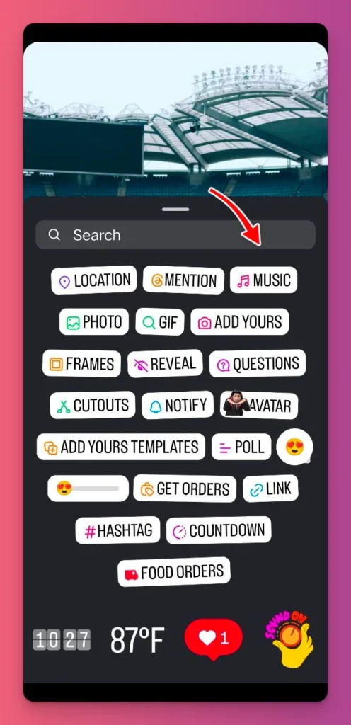 you can tap on instagram music sticker to add music to instagram story