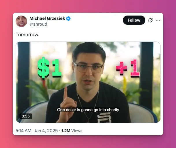 Shroud is one of top streamers that host a subathon for charity