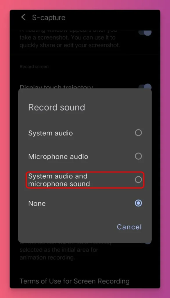 To make sure Insta Story saving works, enable the internal audio recording first