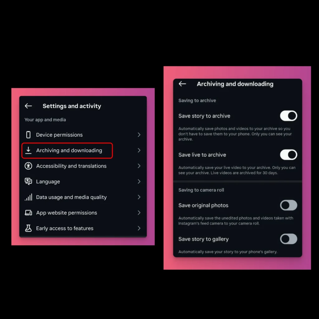 You can also download Instagram Story with music using the archive feature