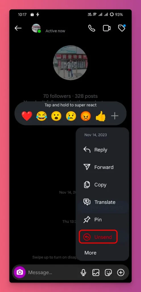 You can unsend messages if you want to cancel delivering information
