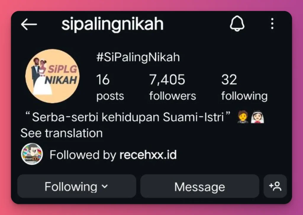 Ide nama IG second untuk niche percintaan