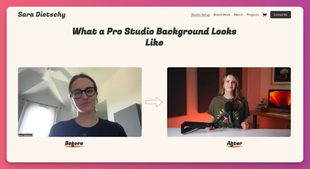 A screenshot of Sara Dietschy on how to improve video quality as an important part of becoming a YouTuber