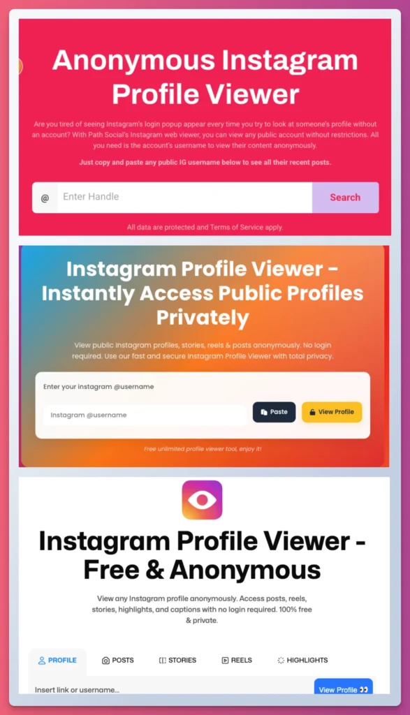 Some apps that promise you to check Instagram profile views