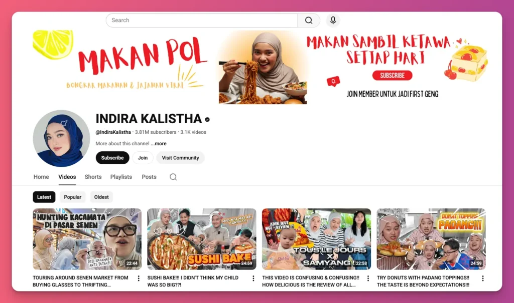 Dari fashion influencer ke food vlogger, Indira bisa jadi inspirasinya