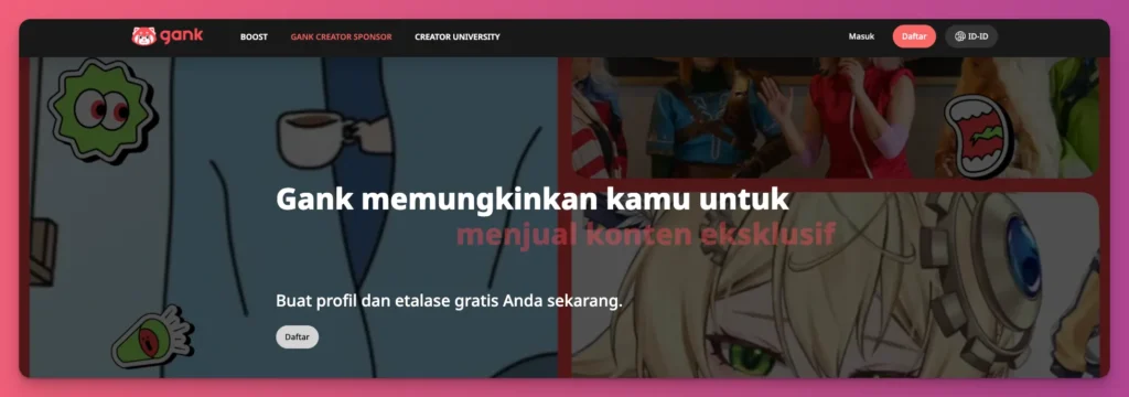 Kamu bisa dapat uang dari jualan konten eksklusif di Gank sebagai Vtuber