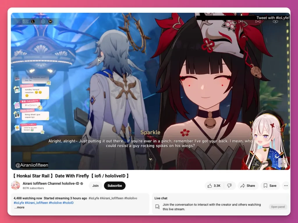 Lofi merupakan virtual YouTuber dengan fans setia