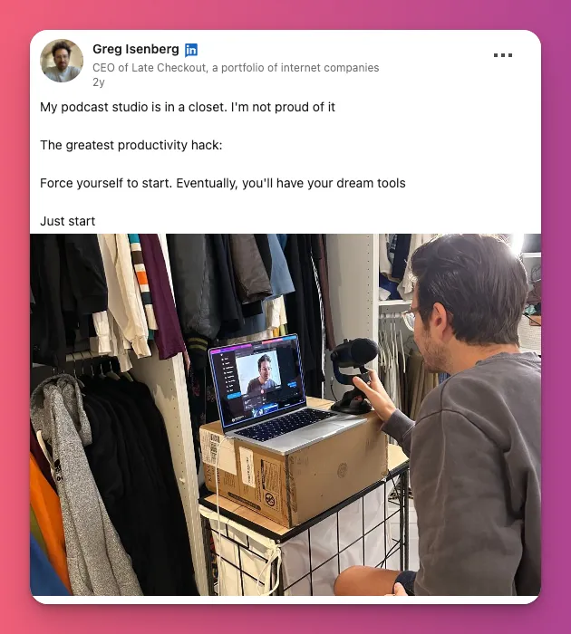 You can use your closet as your podcast studio