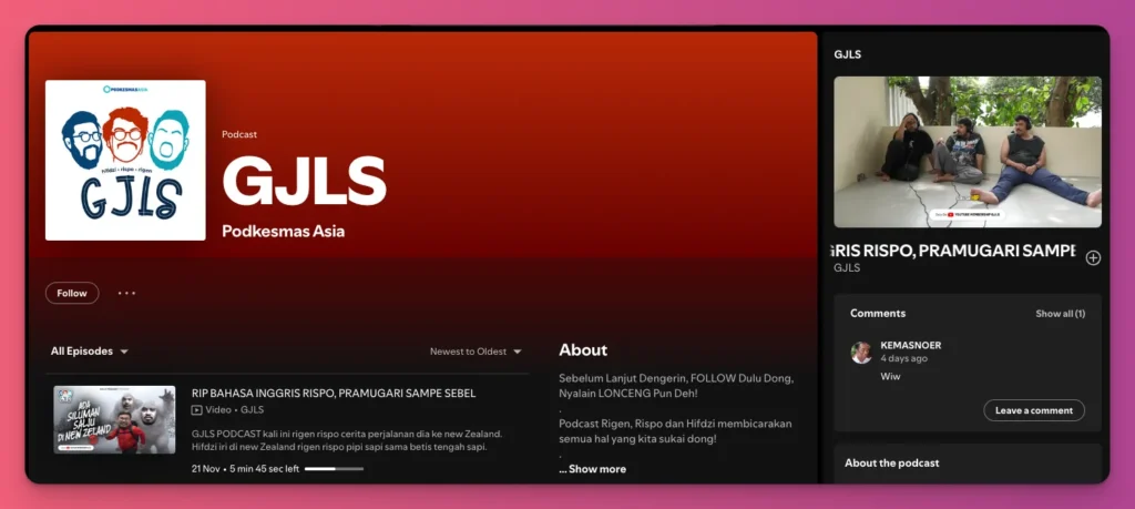 Awalnya dari stand up, lalu jadi YouTuber podcast Indonesia dan punya angle unik sebagai podcaster