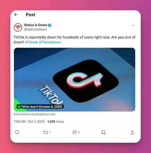 Bug di aplikasi juga bisa jadi masalah di akun TikTok yang tidak bisa diakses