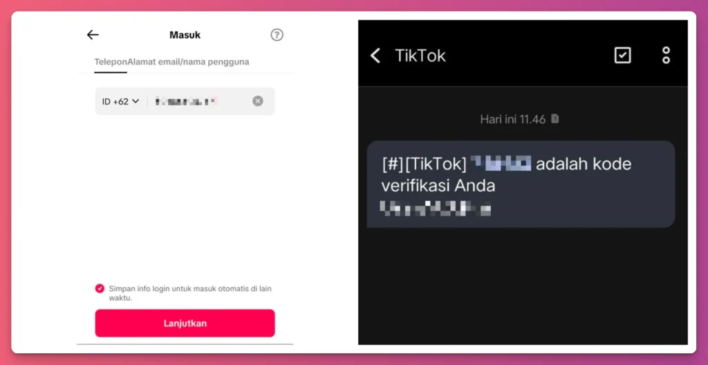 Cara memulihkan akun TikTok yang hilang juga bisa pakai nomor telepon