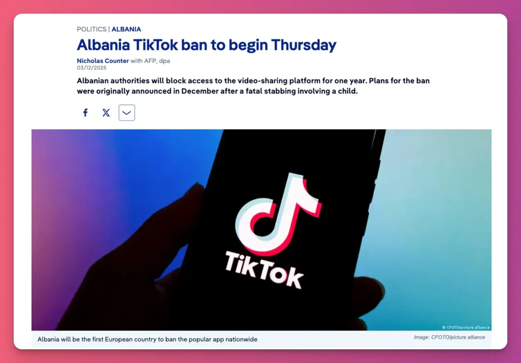 Kalau kamu di luar negeri, bisa saja akun TikTok kamu tidak bisa diakses, bukan karena akun TikTok hilang