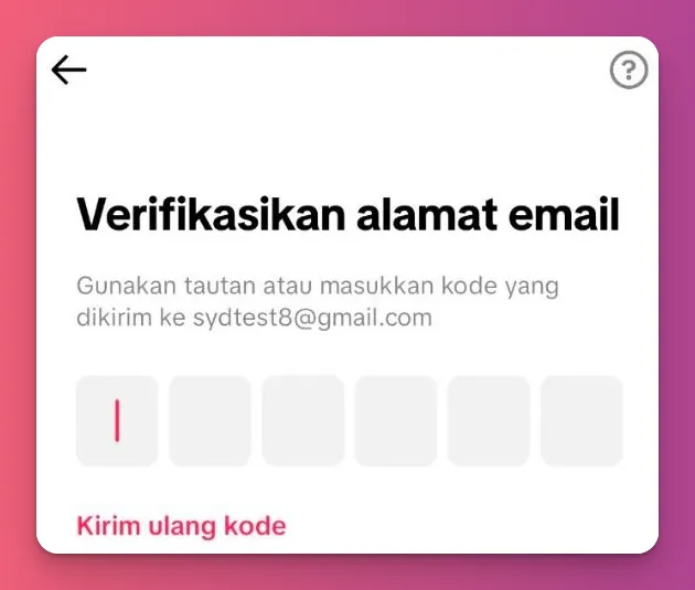 Pastikan kamu melakukan verifikasi alamat email dengan benar