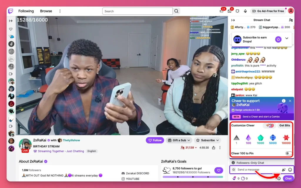 Twitch Bits is great for earning money with instant interactions