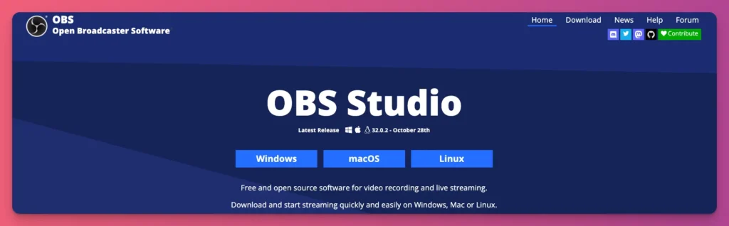 Download OBS Studio to record gameplay on PC with free screen capture and streaming tools