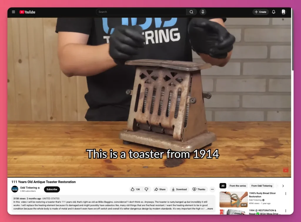 Odd Tinkering is one of the most popular faceless YouTube channel in DIY niche
