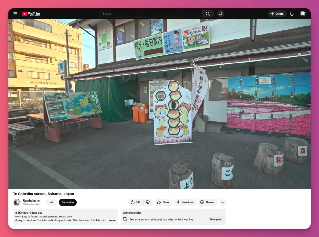 You can try a walking tour channel on YouTube without showing your face