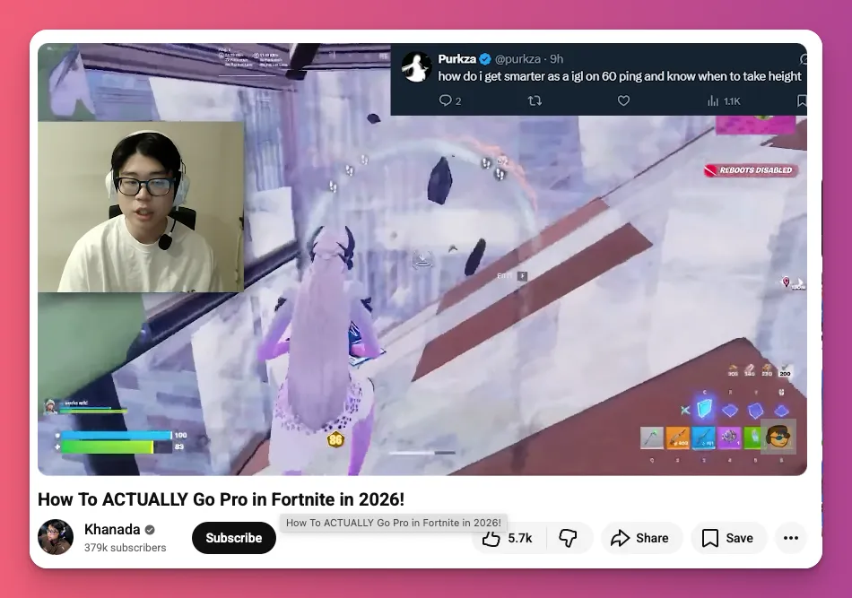 A cut on action is great for gaming content and can hide edits in high-motion gaming sequences