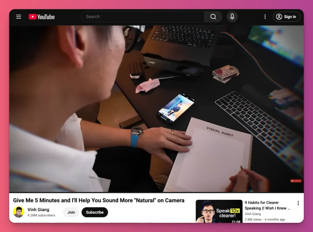 Creator filming notebook tips for natural on-camera speaking, a practical how to video ideas example