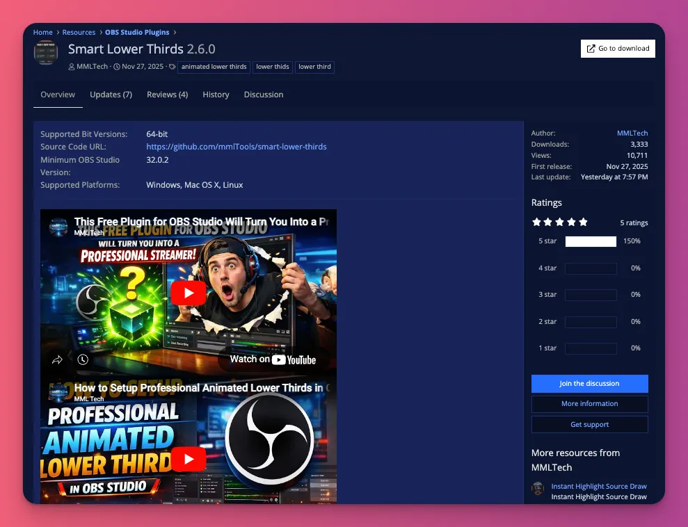 Kelebihan utama OBS Studio adalah banyaknya plugin untuk menambah fungsi
