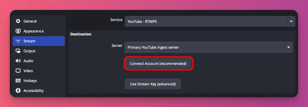 Menghubungkan dengan platform seperti YouTube kian mudah di OBS Studio