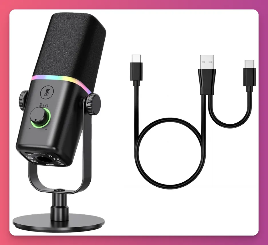 Condenser mic vs dynamic mic often look at the port it offers